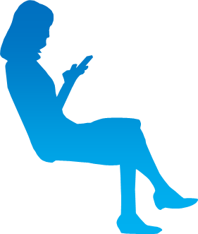 イスやベンチに座っている人物のシルエット画像