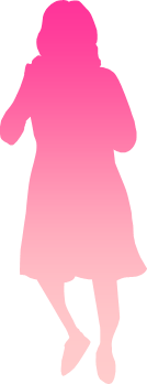 スカート姿の女性のシルエット画像