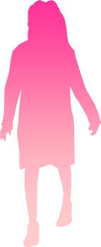 スカート姿の女性のシルエット画像