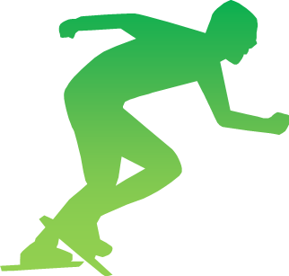 スピードスケートのシルエット画像