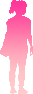 立っている女性のシルエット画像