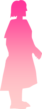立ち姿の女性のシルエット画像