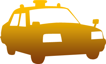 タクシーのシルエット画像