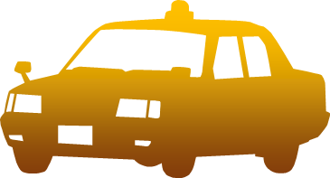 タクシーのシルエット画像