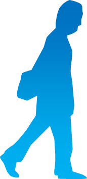 歩いている男性のシルエット画像