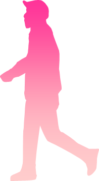 歩行中の男性のシルエット画像