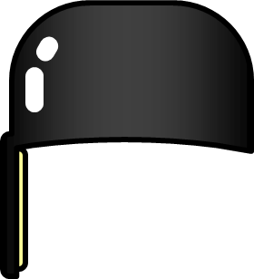 黄色と黒の野球のヘルメットのイラスト画像