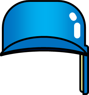 青い野球のヘルメットのイラスト画像