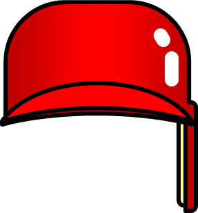 赤い野球のヘルメットのイラスト画像