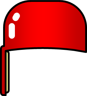 赤い野球のヘルメットのイラスト画像