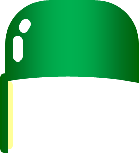 緑色の野球のヘルメットのイラスト画像