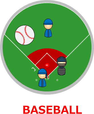野球グラウンドのイラスト画像