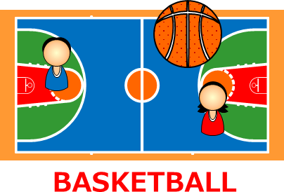バスケットボールコートのイラスト画像