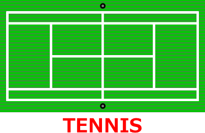 テニスコートのイラスト画像