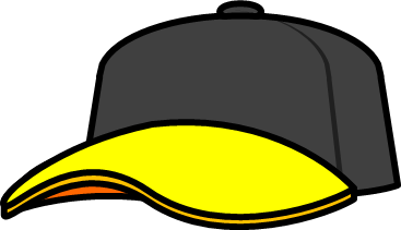 黒と黄色の野球帽のイラスト画像