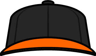 黒とオレンジの野球帽のイラスト画像