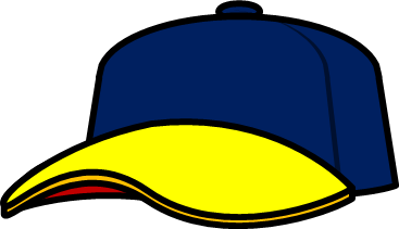 紺と黄色の野球帽のイラスト画像