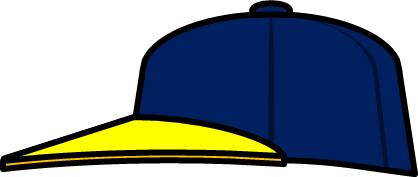 紺と黄色の野球帽のイラスト画像