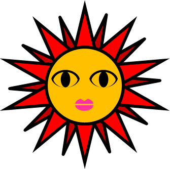 真顔の太陽のイラスト画像