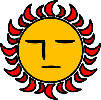 真顔の太陽のイラスト画像
