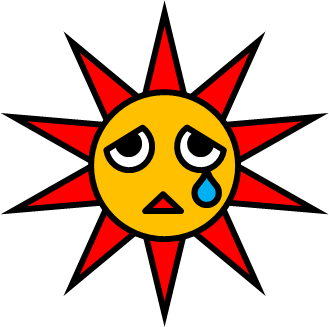 泣いている太陽のイラスト フリー 無料で使えるイラストカット Com