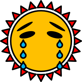 泣いている太陽のイラスト画像