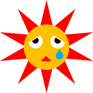 泣いている太陽のイラスト フリー 無料で使えるイラストカット Com