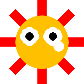 泣いている太陽のイラスト画像