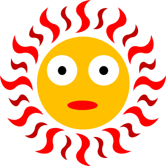 驚く太陽のイラスト画像