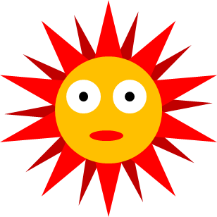 驚く太陽のイラスト画像