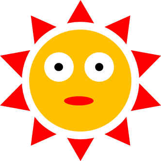 驚く太陽のイラスト フリー 無料で使えるイラストカット Com