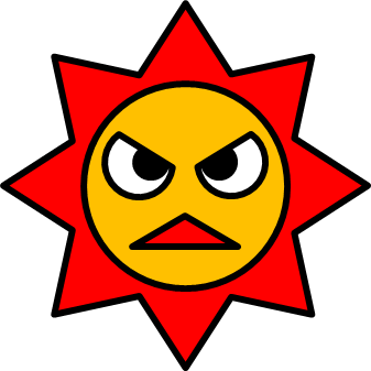 怒っている太陽のイラスト フリー 無料で使えるイラストカット Com