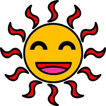 笑う太陽のイラスト フリー 無料で使えるイラストカット Com