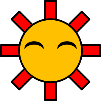 笑う太陽のイラスト画像