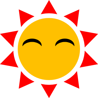 笑う太陽のイラスト画像