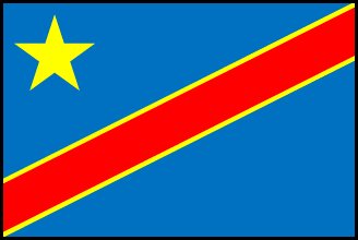 コンゴ民主共和国の国旗のイラスト画像