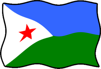 ジブチの国旗のイラスト画像6