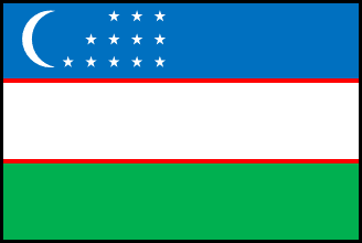 ウズベキスタンの国旗のイラスト画像