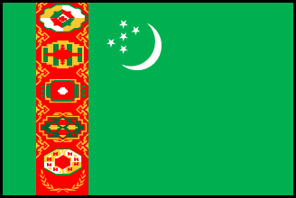 トルクメニスタンの国旗のイラスト画像