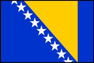 ボスニア・ヘルツェゴビナの国旗のイラスト画像