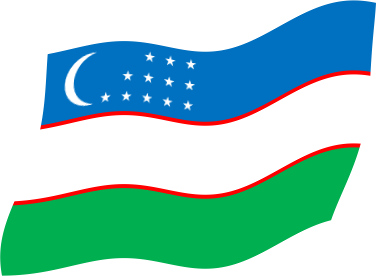 ウズベキスタンの国旗のイラスト画像3