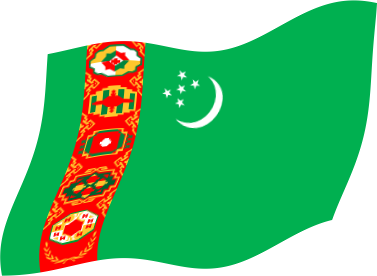 トルクメニスタンの国旗のイラスト フリー 無料で使えるイラストカット Com