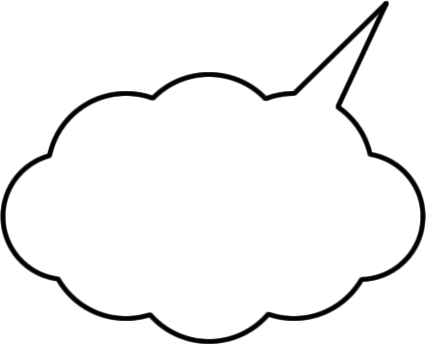 雲型のセリフ吹き出し図形の画像