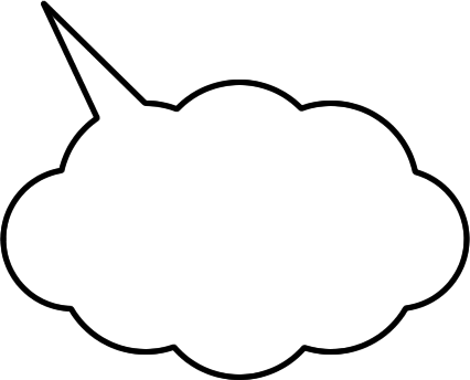 雲型のセリフ吹き出し図形の画像