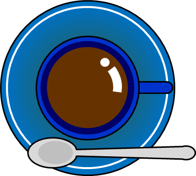 上から見たコーヒーカップのイラスト画像