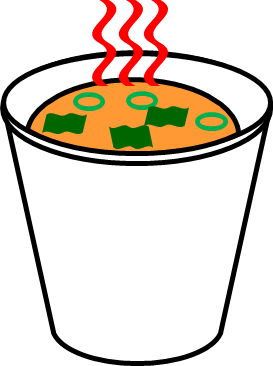 紙コップに入った味噌汁のイラスト画像