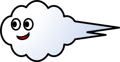 飛んでいるかわいい雲のイラスト フリー 無料で使えるイラストカット Com