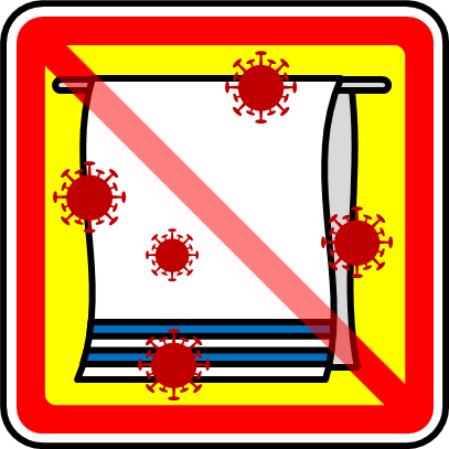 コロナウイルス対策による共用禁止マーク画像