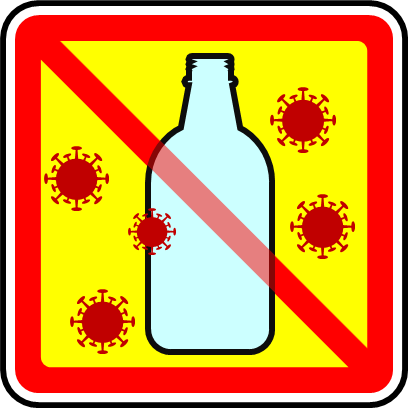 コロナウイルス対策による共用禁止マーク画像