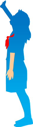 夏のセーラー服の女子高生のシルエット画像